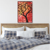 Gestrickter Baum auf gestrichene Leinwand - Rot (Insitu (Schlafzimmer))
