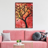 Gestrickter Baum auf gestrichene Leinwand - Rot (Insitu (Wohnzimmer))