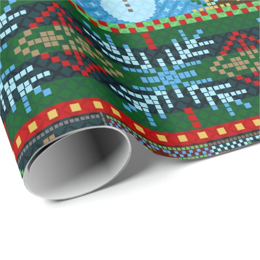 Gestrickter Geschenkpapier (Rolleneckpunkt)