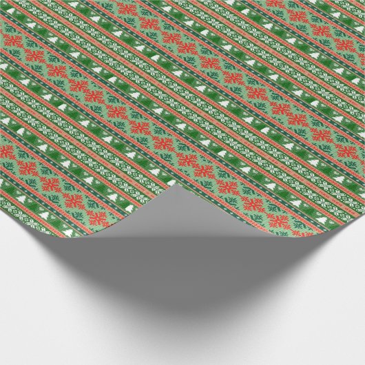 gestrickter hässlicher Weihnachtspulli Geschenkpapier (Ecke)