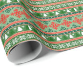 gestrickter hässlicher Weihnachtspulli Geschenkpapier (Rolleneckpunkt)