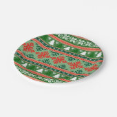 gestrickter hässlicher Weihnachtspulli Pappteller (Schrägansicht)