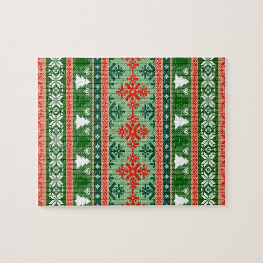 gestrickter hässlicher Weihnachtspulli Puzzle (Horizontal)