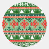 gestrickter hässlicher Weihnachtspulli Runder Aufkleber (Vorderseite)