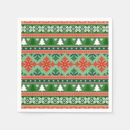 gestrickter hässlicher Weihnachtspulli Serviette (Vorderseite)