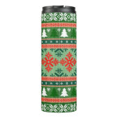 gestrickter hässlicher Weihnachtspulli Thermosbecher (Rückseite)