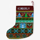 Gestrickter Name des Kleiner Weihnachtsstrumpf (Rückseite)