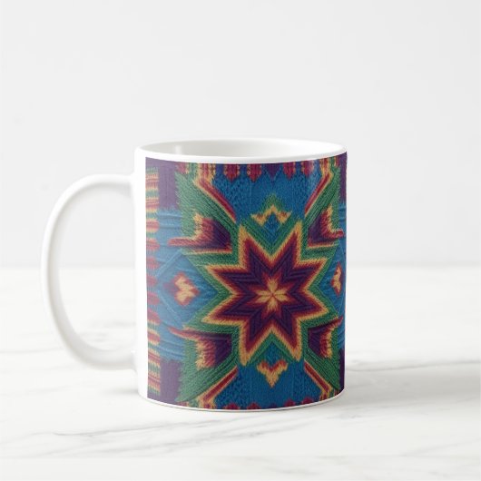 Gestrickter Schmetterling & farbenfrohes florales Kaffeetasse (Links)