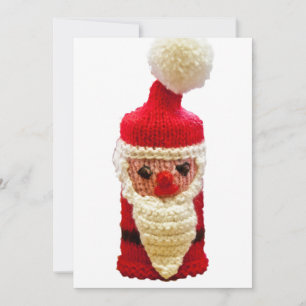 Gestrickter Weihnachtsmann Feiertagskarte
