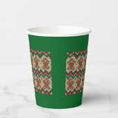 Gestrickter Weihnachtsmann-Weihnachtsmuster Pappbecher (Links)