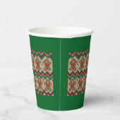 Gestrickter Weihnachtsmann-Weihnachtsmuster Pappbecher (Rechts)