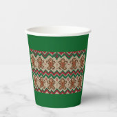 Gestrickter Weihnachtsmann-Weihnachtsmuster Pappbecher (Vorderseite)