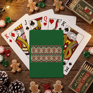 Gestrickter Weihnachtsmann-Weihnachtsmuster Spielkarten
