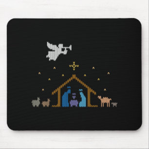 Gestrickter Weihnachtsmann Weihnachtspullover Chri Mousepad