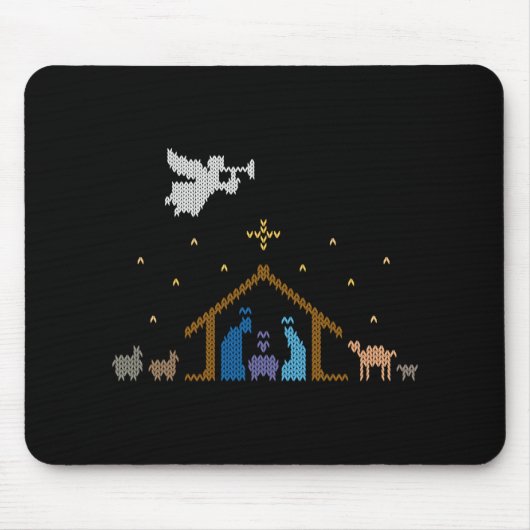 Gestrickter Weihnachtsmann Weihnachtspullover Chri Mousepad (Vorne)