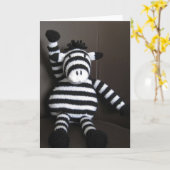 Gestrickter Zebra Karte (Gelbe Blume)