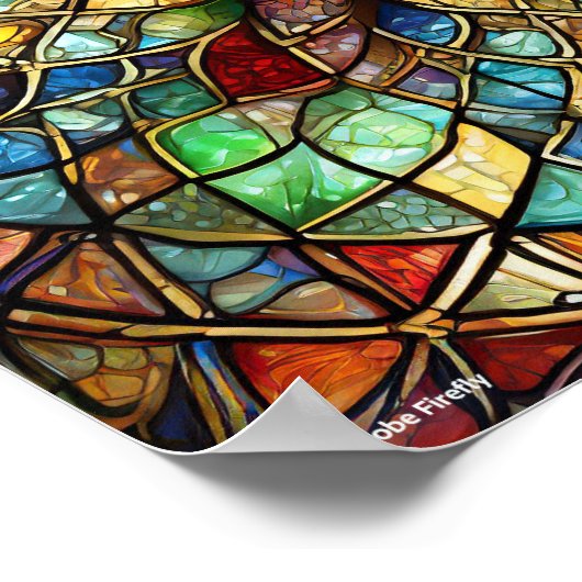 Gestricktes Glasmandala ungerahmtes Plakat (Ecke)