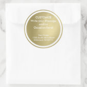 Gestricktes Gold - Anpassung/Vorlage Runder Aufkleber (Tasche)