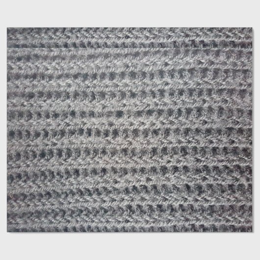 Gestricktes graues Muster Geschenkpapier (Flach)