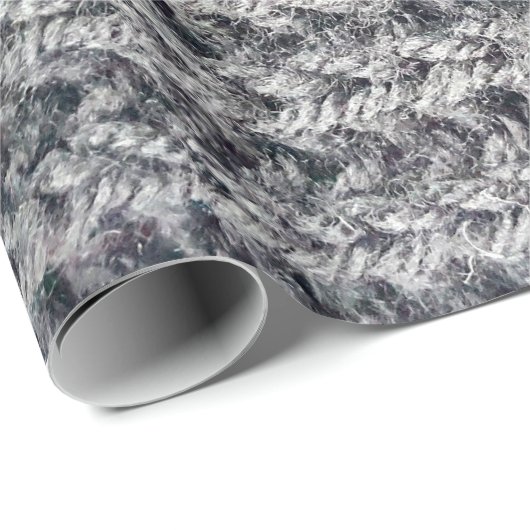 Gestricktes graues Muster Geschenkpapier (Rolleneckpunkt)