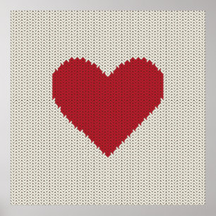 Gestricktes Herz Poster