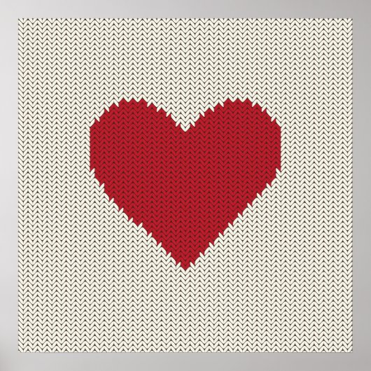 Gestricktes Herz Poster (Vorne)