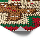 Gestricktes Lebkuchenmann-Weihnachtsmuster Poster (Ecke)