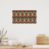 Gestricktes Lebkuchenmann-Weihnachtsmuster Poster (Küche)