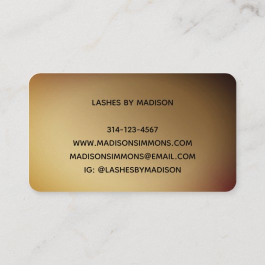 Gestricktes Metallic Gold Monogram, Elegantes Scri Visitenkarte (Rückseite)