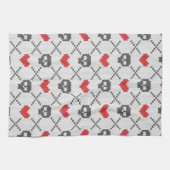 Gestricktes Muster mit den Schädeln Geschirrtuch (Horizontal)