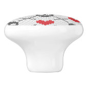 Gestricktes Muster mit den Schädeln Keramikknauf (Seitenansicht)