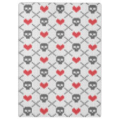 Gestricktes Muster mit den Schädeln Klemmbrett (Rückseite)