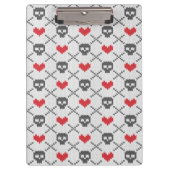 Gestricktes Muster mit den Schädeln Klemmbrett (Vorderseite)