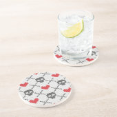 Gestricktes Muster mit den Schädeln Sandstein Untersetzer (Seite)