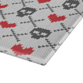 Gestricktes Muster mit den Schädeln Schneidebrett (Ecke)