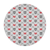 Gestricktes Muster mit den Schädeln Schneidebrett (Vorderseite)