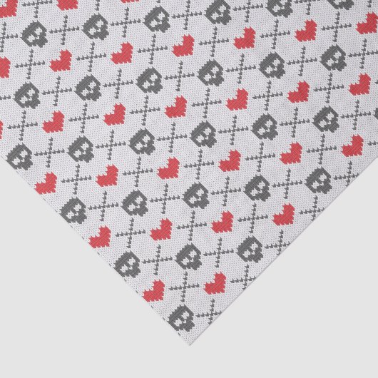 Gestricktes Muster mit den Schädeln Seidenpapier (Ausschnitt)