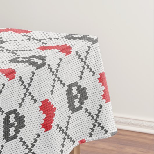 Gestricktes Muster mit den Schädeln Tischdecke (Beispiel)