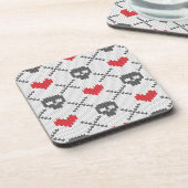 Gestricktes Muster mit den Schädeln Untersetzer (Linke Seite)