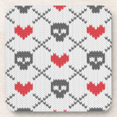 Gestricktes Muster mit den Schädeln Untersetzer (Vorderseite)