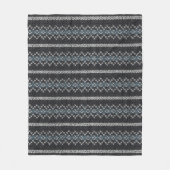 Gestricktes Muster Schwarz und Grau  Fleecedecke (Vorderseite)