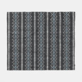 Gestricktes Muster Schwarz und Grau  Fleecedecke (Vorderseite (Horizontal))