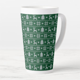 Gestricktes nahtloses Weihnachtsmuster Milchtasse