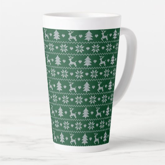 Gestricktes nahtloses Weihnachtsmuster Milchtasse (Rechte Ecke)