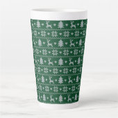 Gestricktes nahtloses Weihnachtsmuster Milchtasse (Vorderseite)