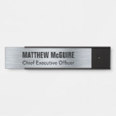 Gestricktes Silber-Look Office Türschild (Vorderseite )