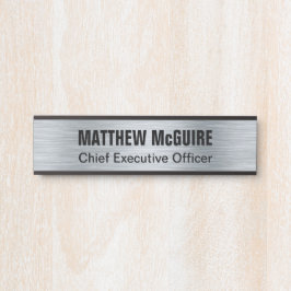 Gestricktes Silber-Look Office Türschild