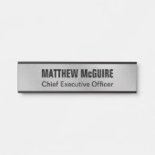 Gestricktes Silber-Look Office Türschild (Vorderseite )