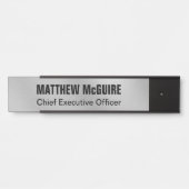 Gestricktes Silber-Look Office Türschild (Vorderseite )