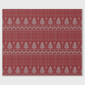 Gestricktes Weihnachts-Cozy-Muster Geschenkpapier (Flach)